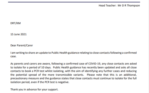Important information about booking a PCR test if identified as a close contact.